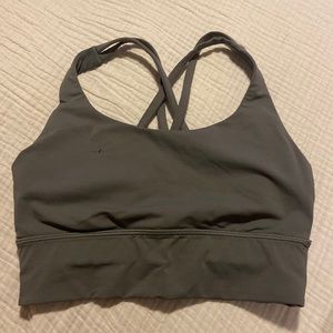 Lululemon Energy Longline Bra Size 4. Army Green